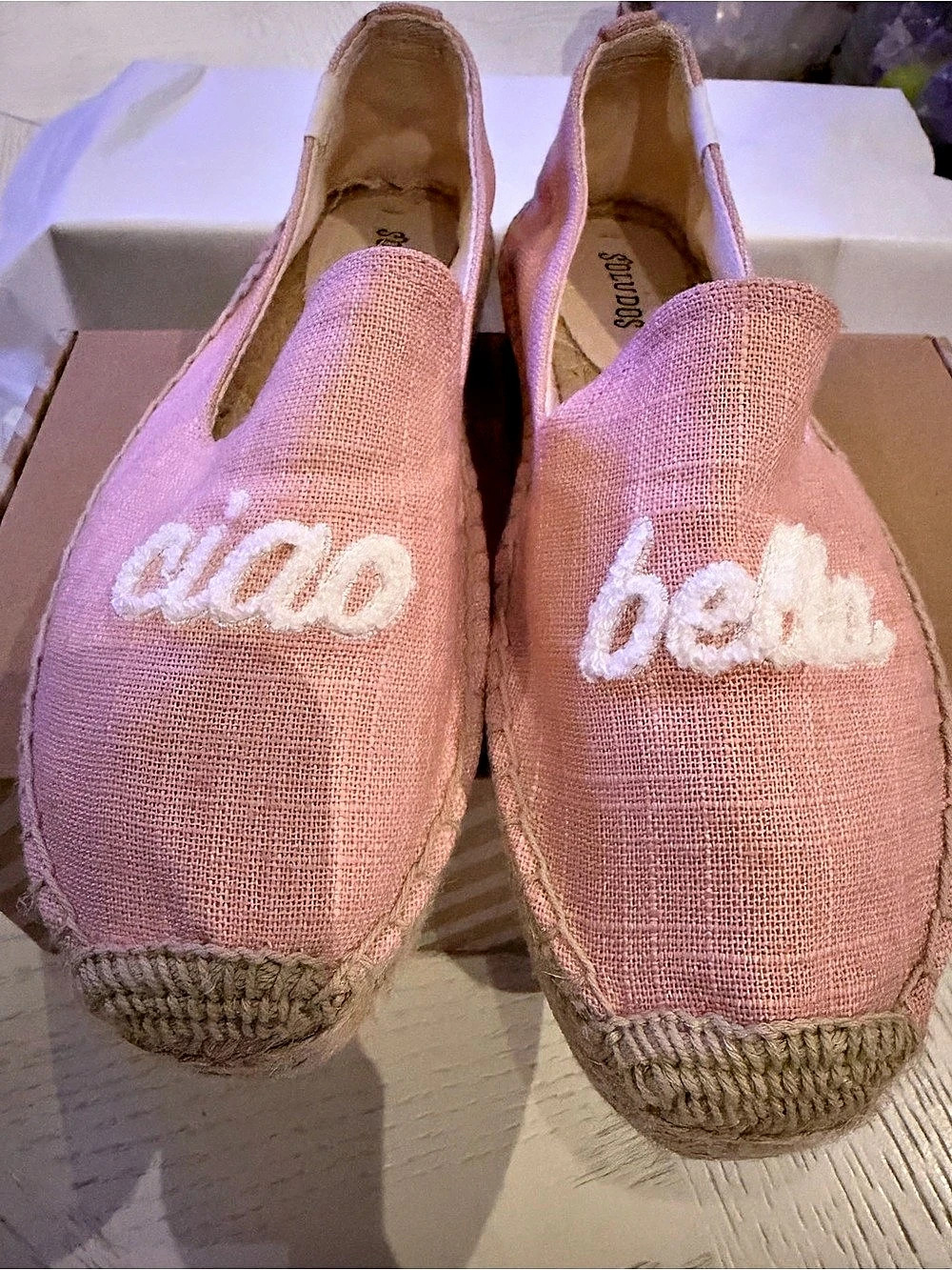Soludos Ciao Bella Espadrille Flat Pink US 8 Brand New
